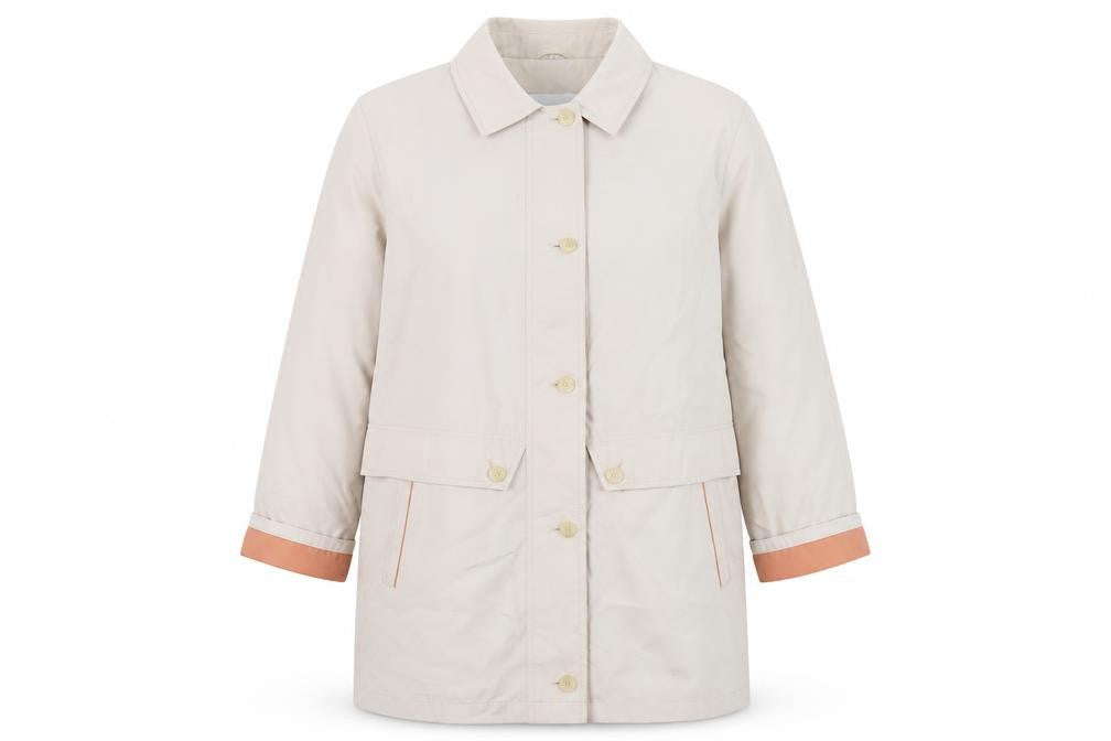 Telemac Womens Beige Overcoat Coat Size 16 Button