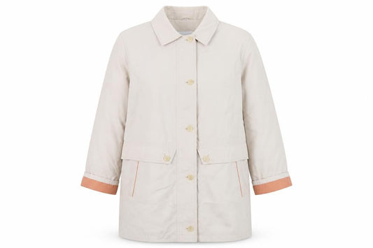 Telemac Womens Beige Overcoat Coat Size 16 Button
