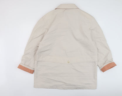 Telemac Womens Beige Overcoat Coat Size 16 Button