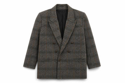 Etam Womens Brown Plaid Jacket Size 12 Button