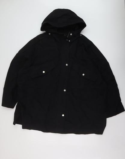 Nexyt Womens Black Rain Coat Coat Size 18 Zip