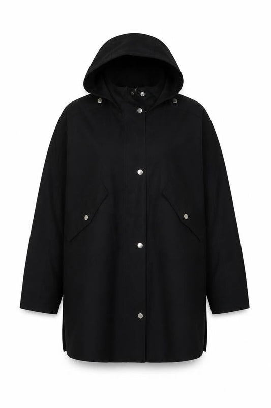 Nexyt Womens Black Rain Coat Coat Size 18 Zip