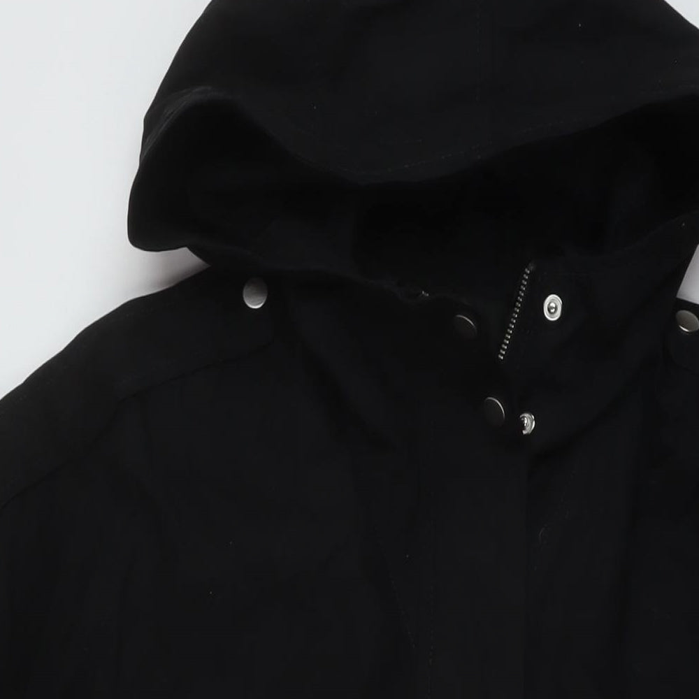 Nexyt Womens Black Rain Coat Coat Size 18 Zip