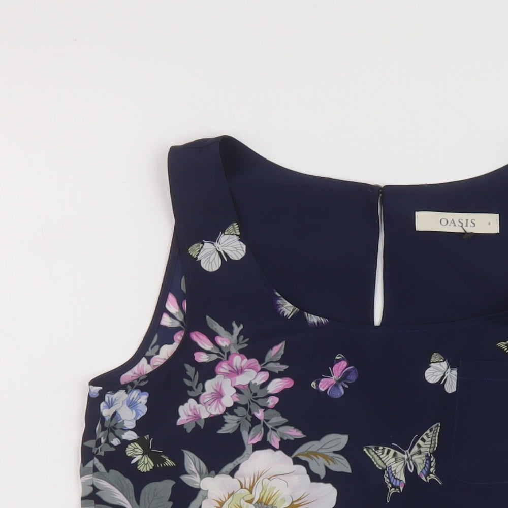 Womens UK Size 8 Oasis Blue Basic Tank