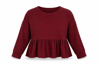 New Look Womens Red Polyester Basic Blouse Size S Round Neck