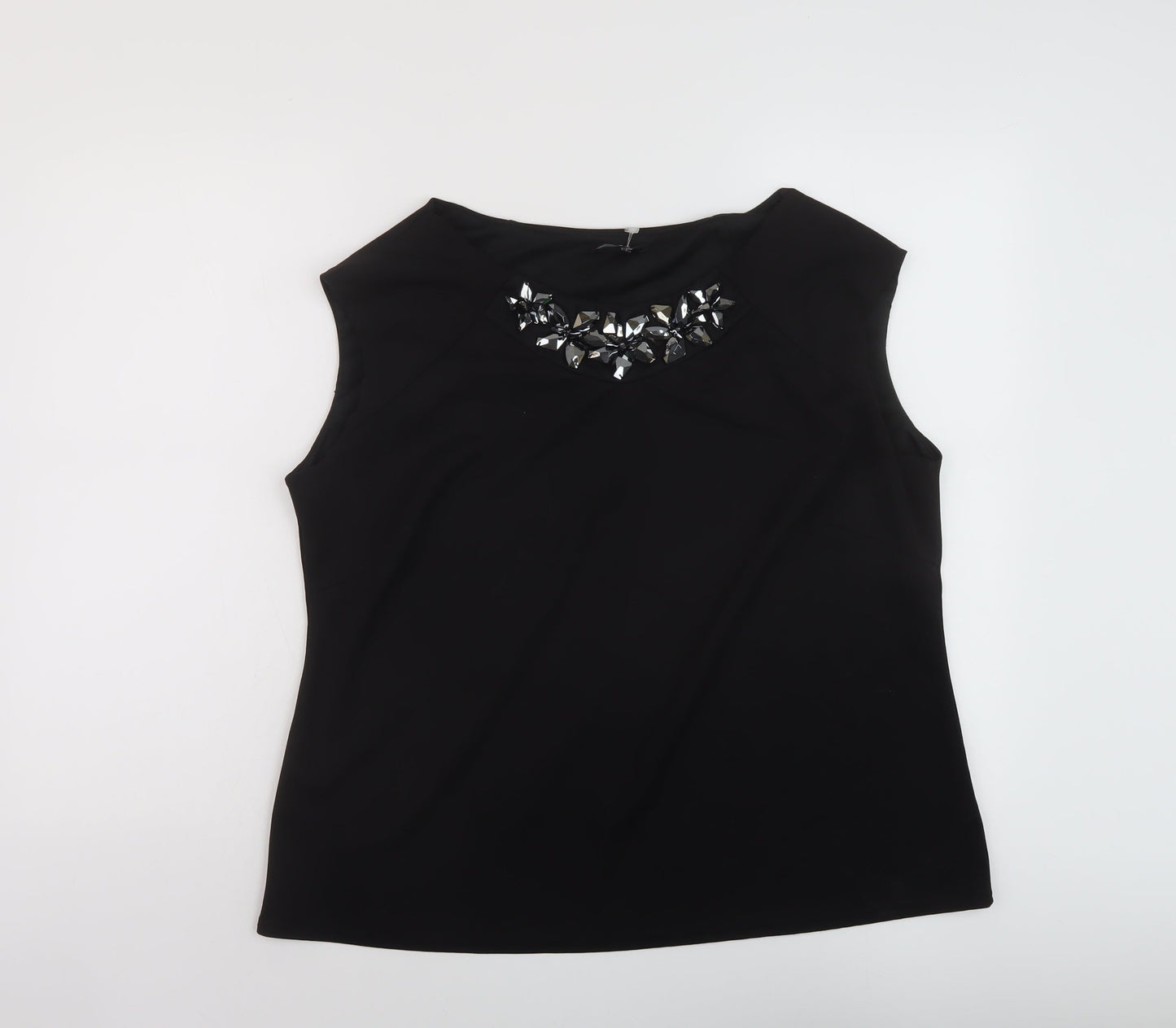 Womens UK Size 20 Roman Black Basic T-Shirt