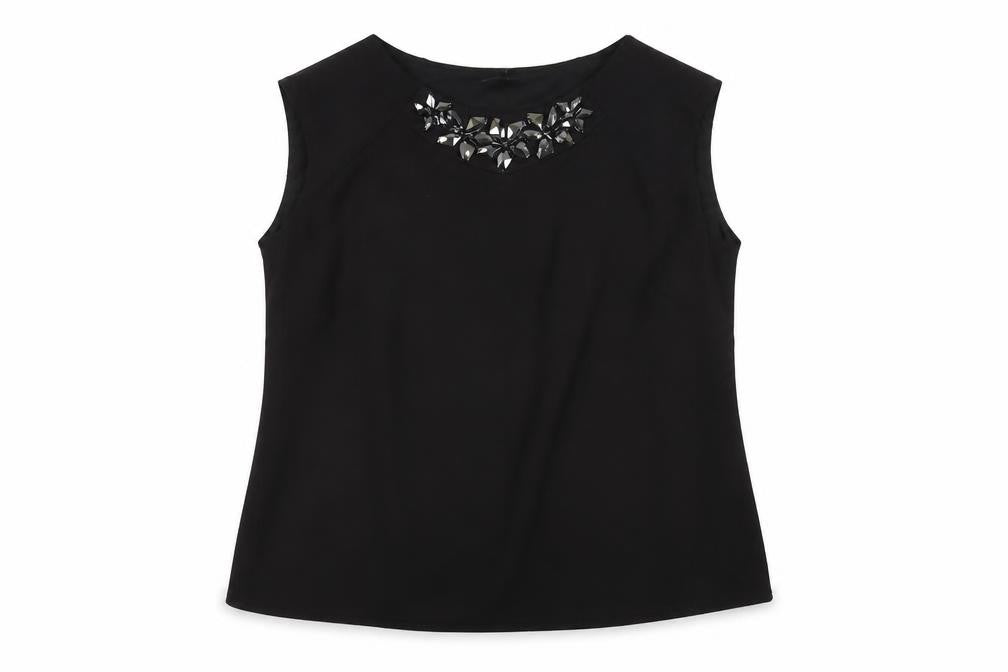 Womens UK Size 20 Roman Black Basic T-Shirt