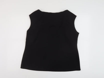 Womens UK Size 20 Roman Black Basic T-Shirt