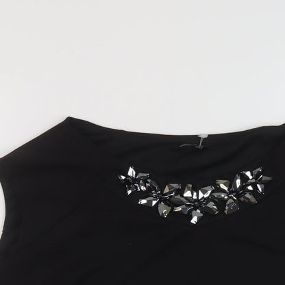 Womens UK Size 20 Roman Black Basic T-Shirt