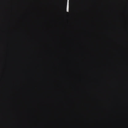 Boohoo Womens Black Polyester Basic Blouse Size 8 Round Neck