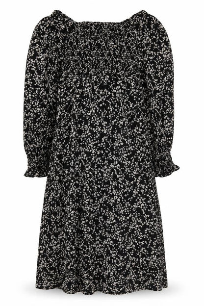 Missguided Womens Black Floral Polyester A-Line Size 8 Square Neck Pullover
