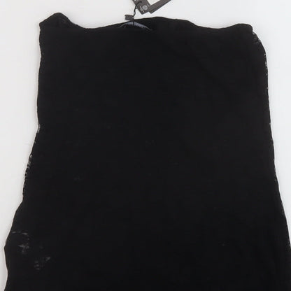 Womens UK Size 10 PRETTYLITTLETHING Black Basic Tank