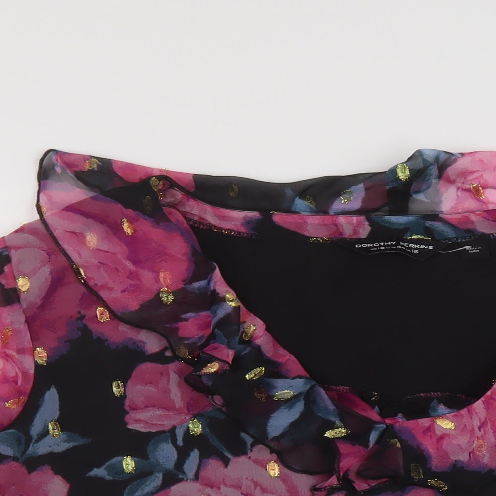 Womens UK Size 16 Dorothy Perkins Multicoloured Basic Blouse