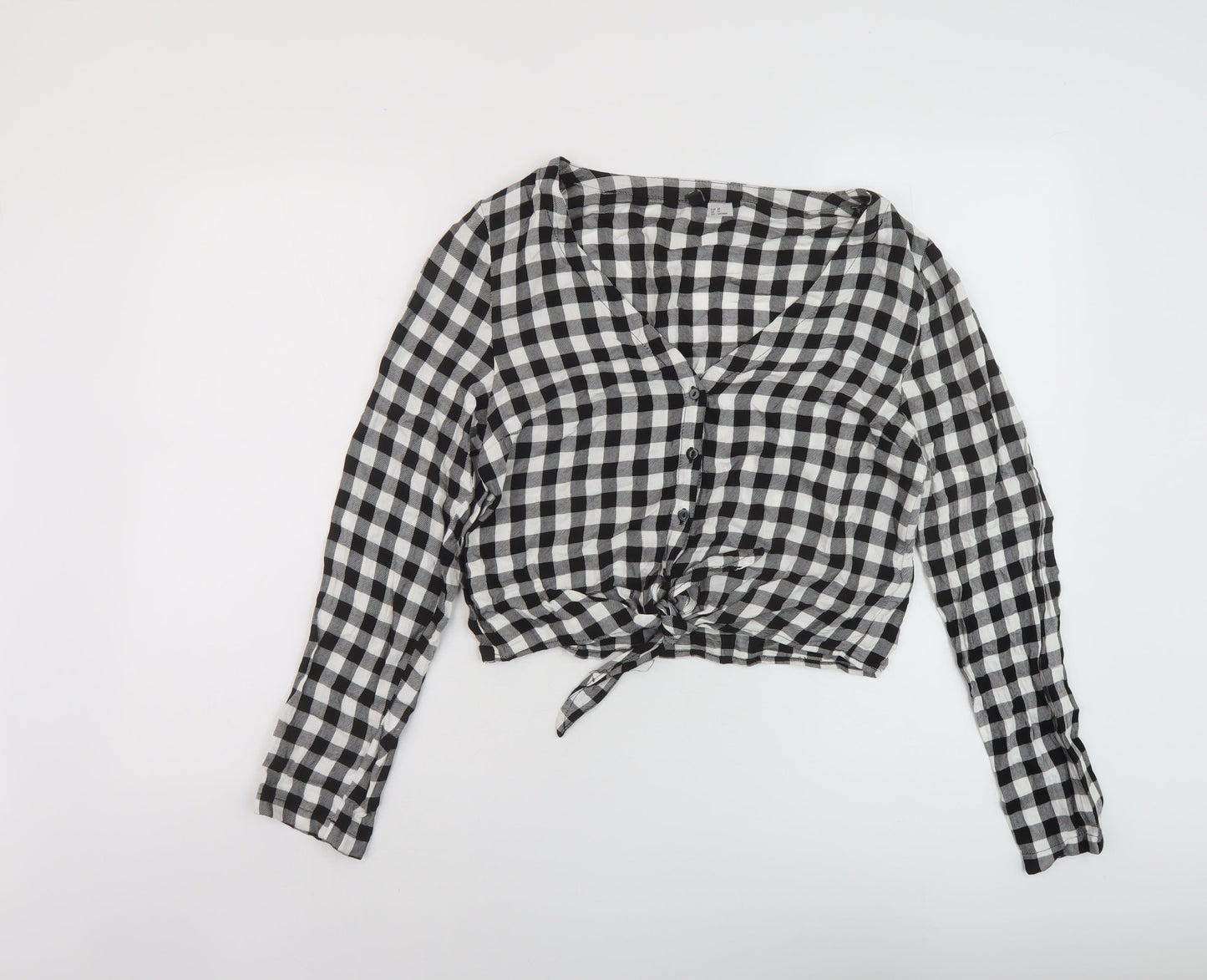 Womens UK Size 10 H&M Black Basic Blouse