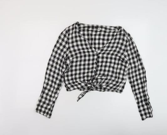 Womens UK Size 10 H&M Black Basic Blouse