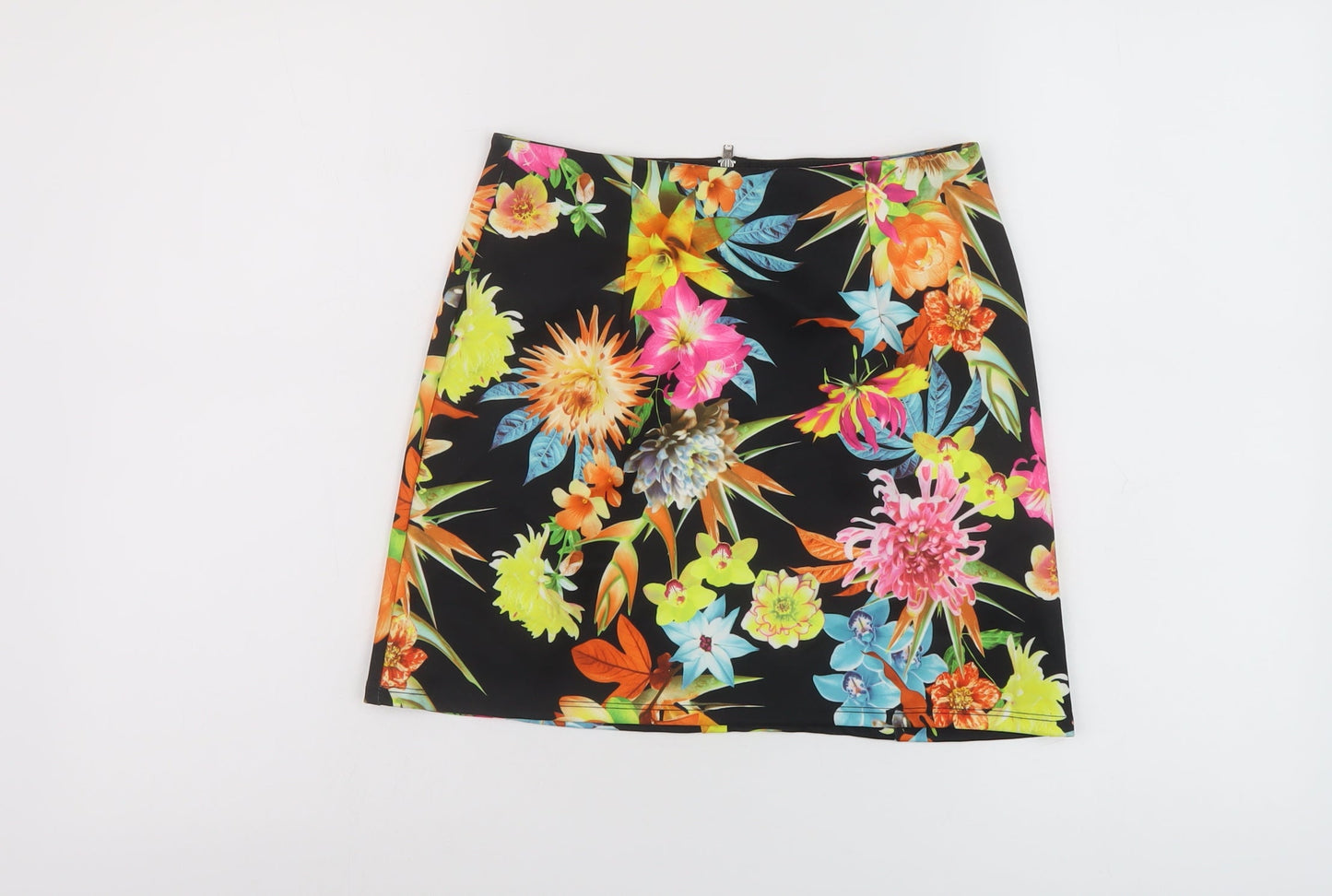 Miss Selfridge Womens Multicoloured Floral Polyester Mini Skirt Size 6 Zip