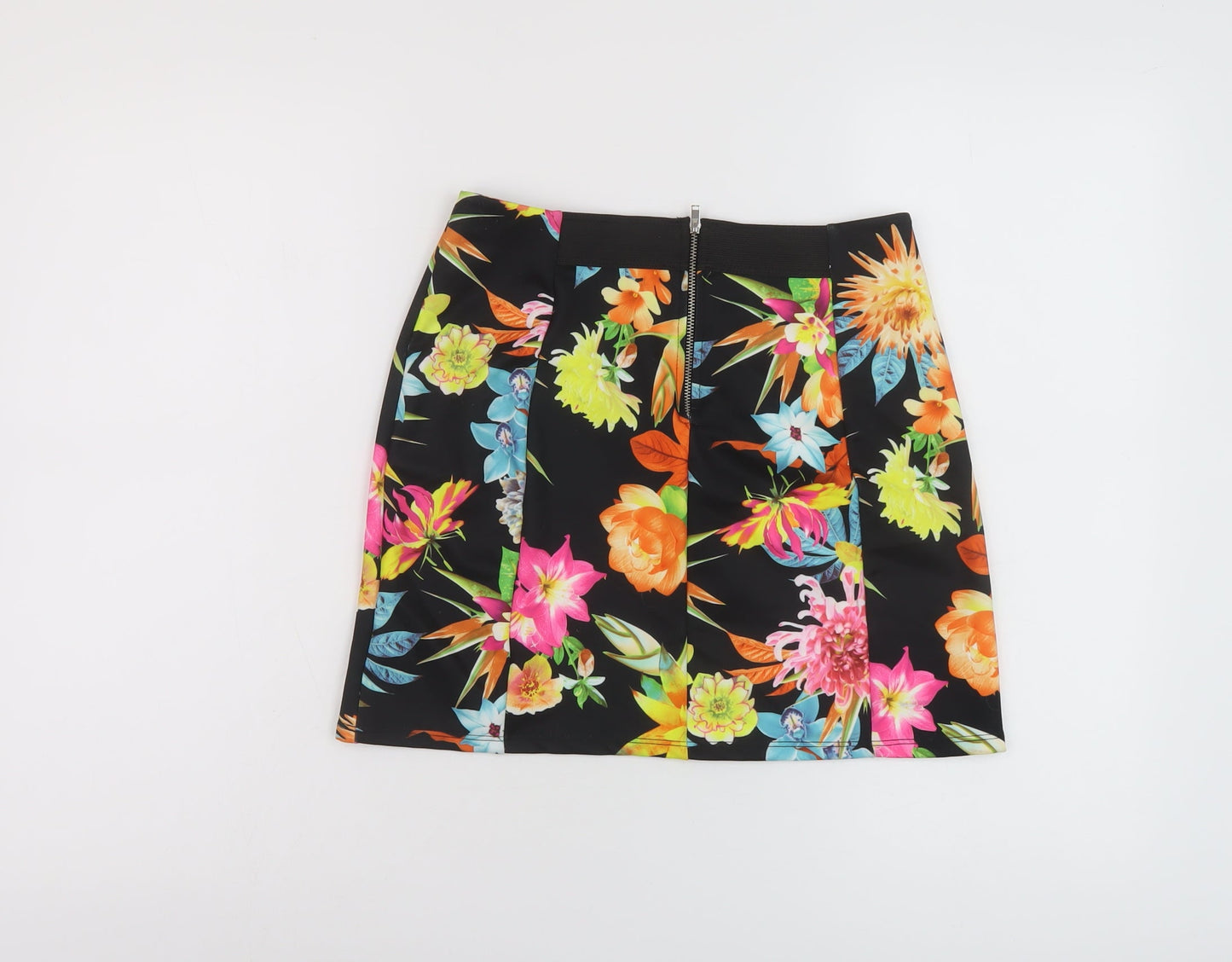 Miss Selfridge Womens Multicoloured Floral Polyester Mini Skirt Size 6 Zip