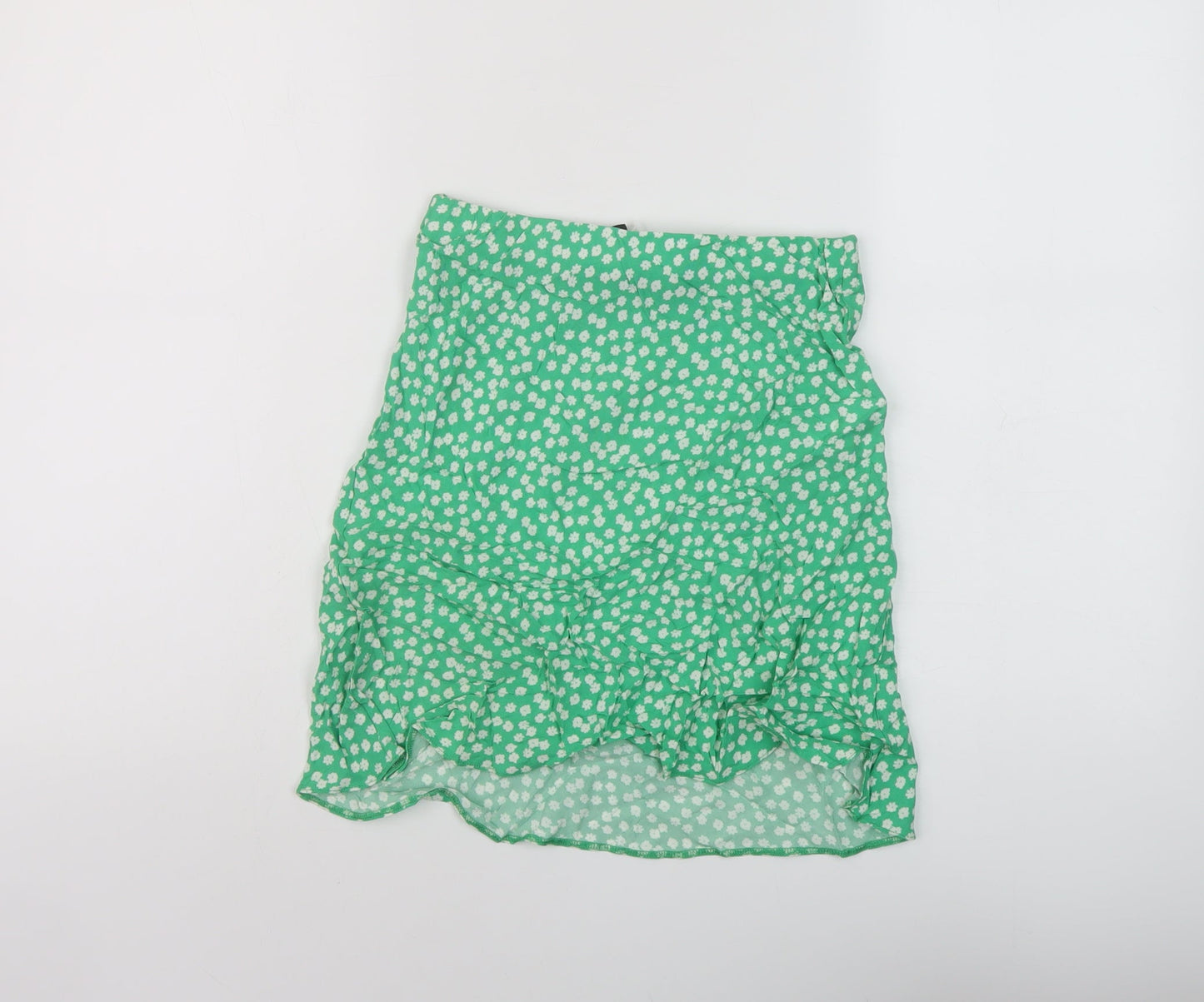 New Look Womens Green Floral Viscose Mini Skirt Size 6