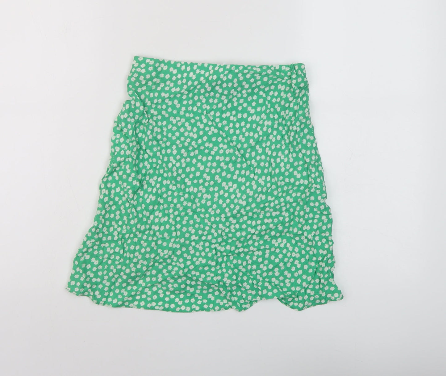 New Look Womens Green Floral Viscose Mini Skirt Size 6