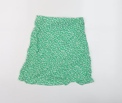 New Look Womens Green Floral Viscose Mini Skirt Size 6