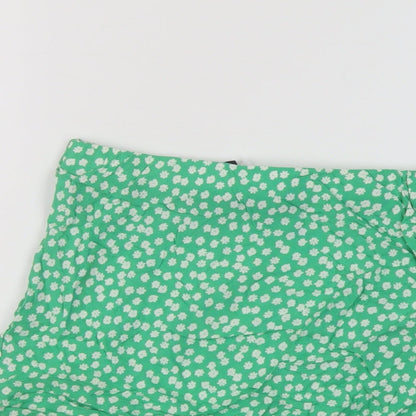 New Look Womens Green Floral Viscose Mini Skirt Size 6