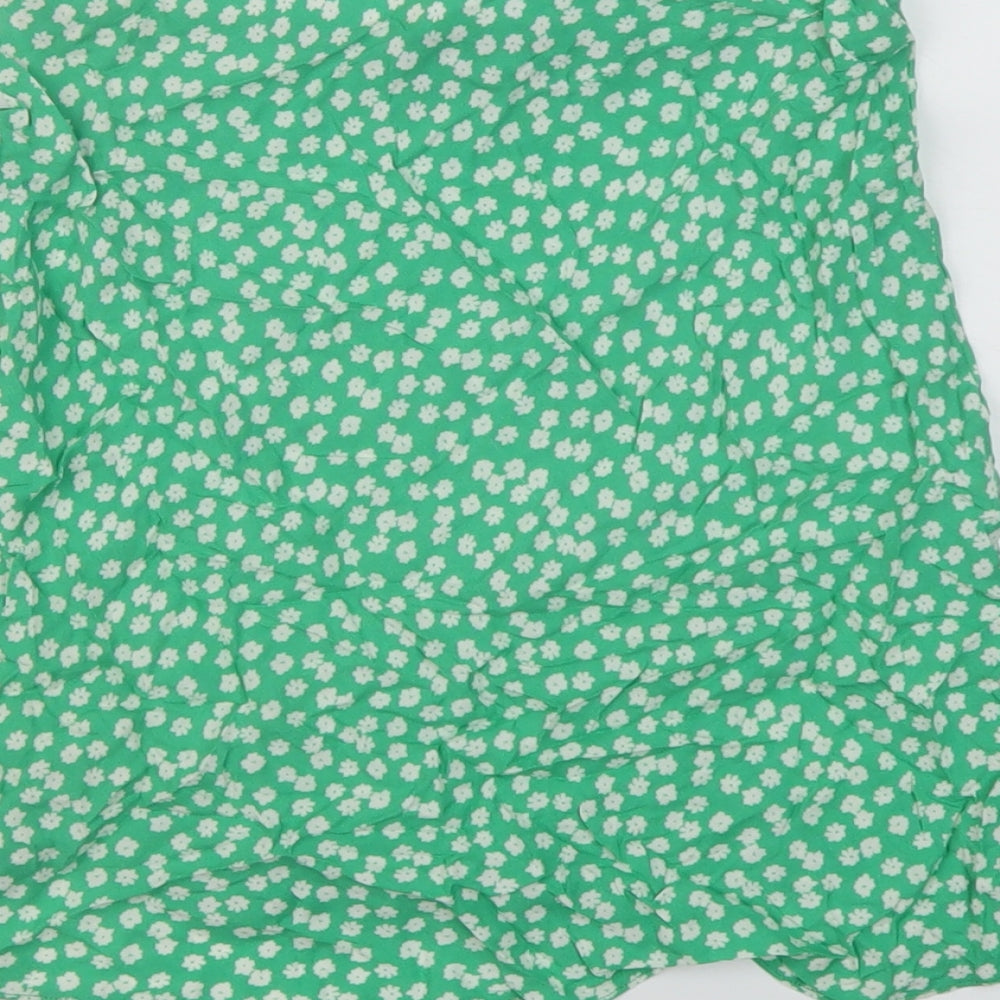 New Look Womens Green Floral Viscose Mini Skirt Size 6