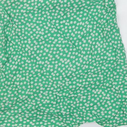New Look Womens Green Floral Viscose Mini Skirt Size 6