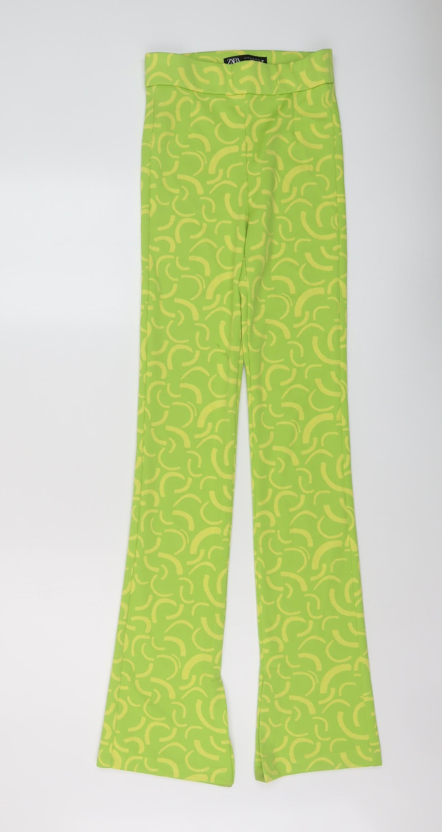 Womens UK Size XS Zara Regular Fit  Green Trousers