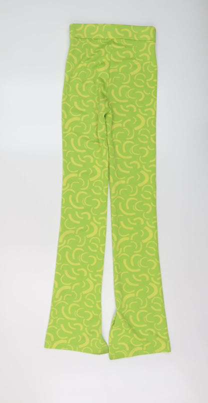 Womens UK Size XS Zara Regular Fit  Green Trousers