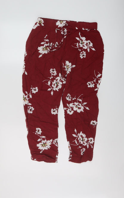 Womens UK Size 10 Miss Selfridge Regular Fit  Red Trousers