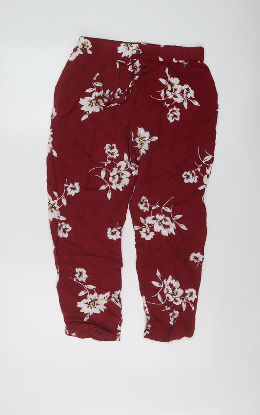 Womens UK Size 10 Miss Selfridge Regular Fit  Red Trousers