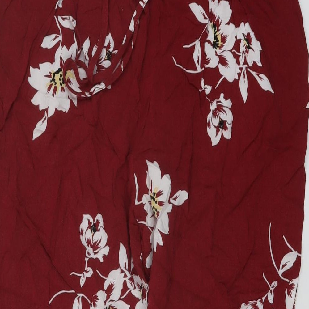 Womens UK Size 10 Miss Selfridge Regular Fit  Red Trousers