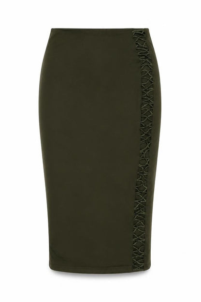 Mars The Label Womens Green Polyester Bandage Skirt Size 8