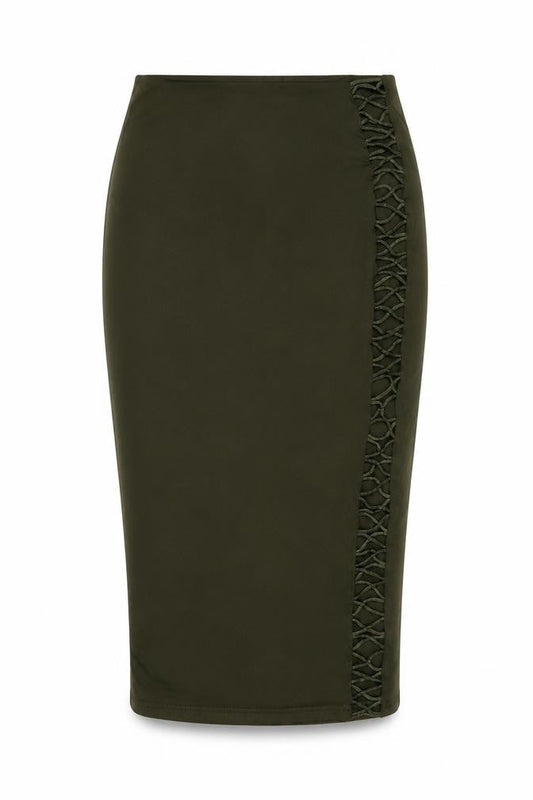 Mars The Label Womens Green Polyester Bandage Skirt Size 8