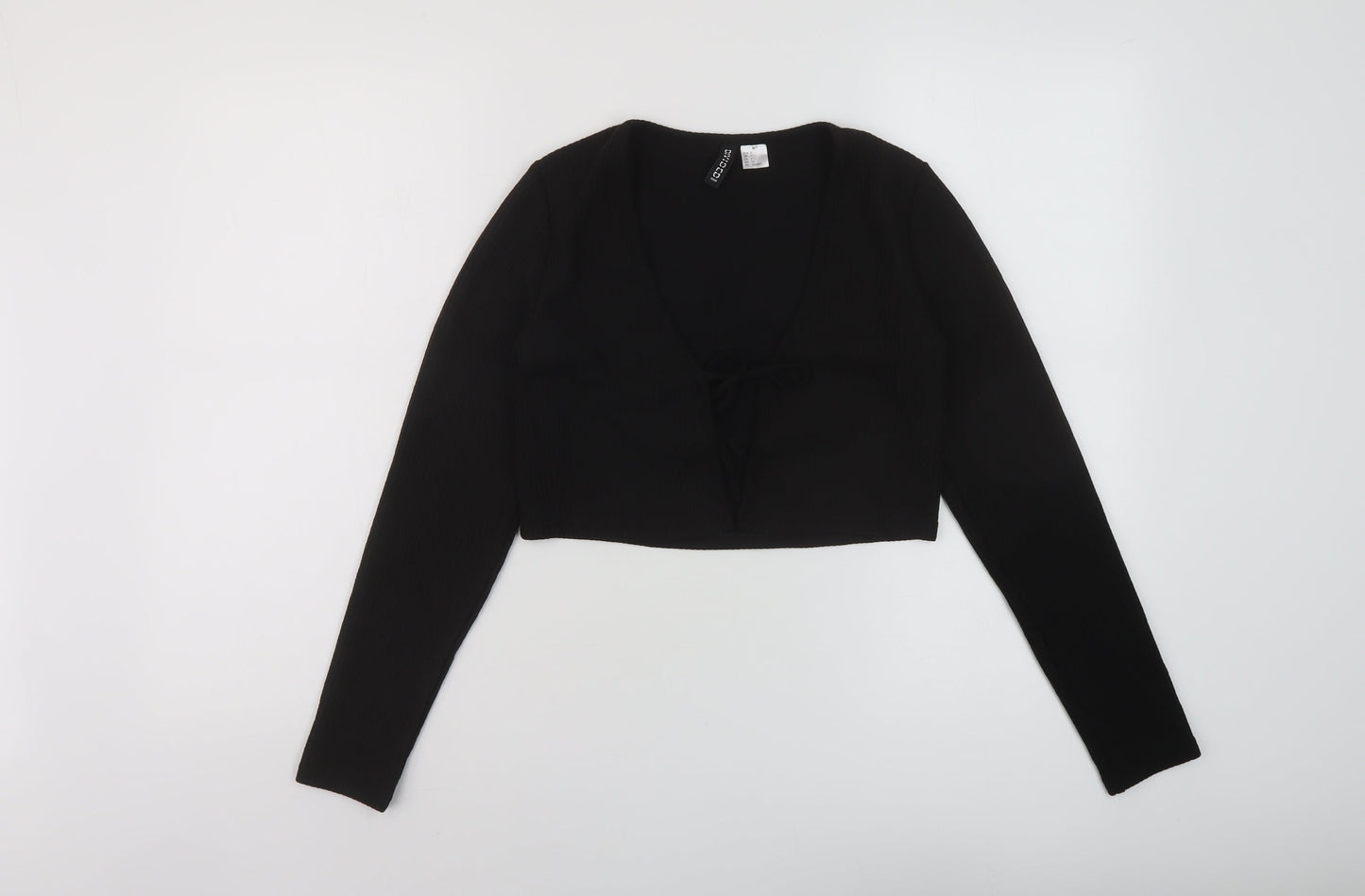 Womens UK Size S H&M Black Wrap Blouse
