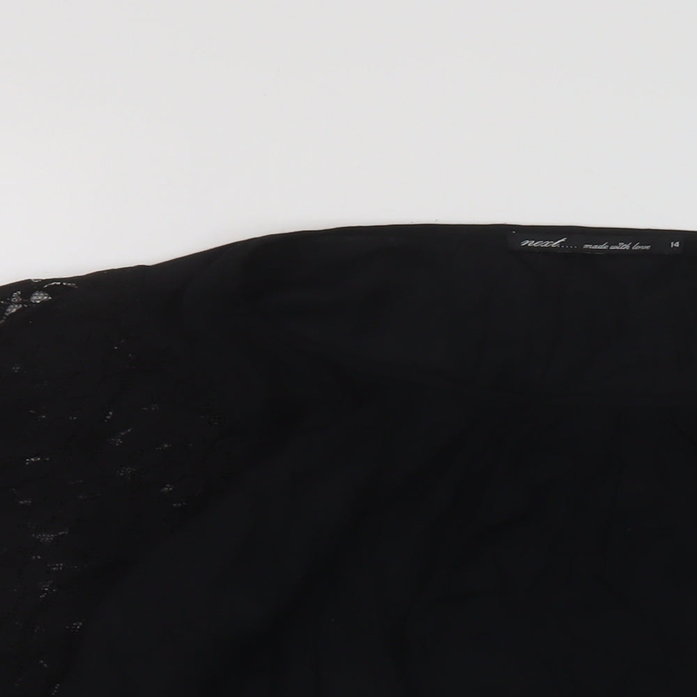 Womens UK Size 14 NEXT Black Basic Blouse
