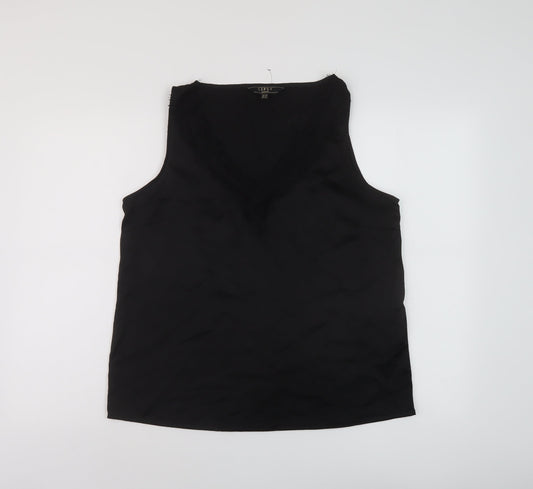 Womens UK Size 14 Lipsy Black Basic Tank