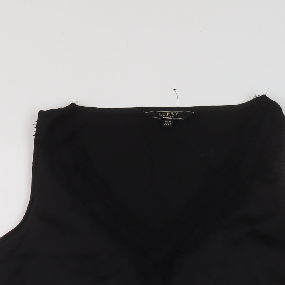 Womens UK Size 14 Lipsy Black Basic Tank