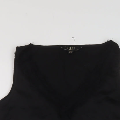 Womens UK Size 14 Lipsy Black Basic Tank