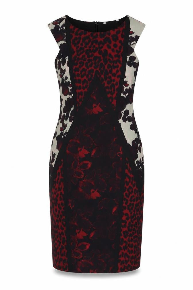 NEXT Womens Multicoloured Animal Print Polyester Sheath Size 16 Round Neck Zip