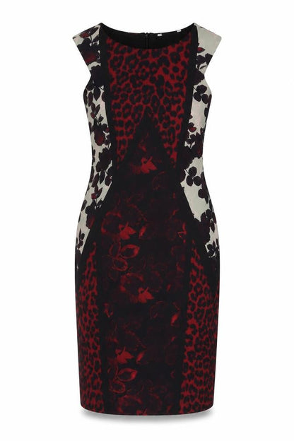 NEXT Womens Multicoloured Animal Print Polyester Sheath Size 16 Round Neck Zip