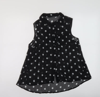 Womens UK Size 10 Miso Black Basic Blouse