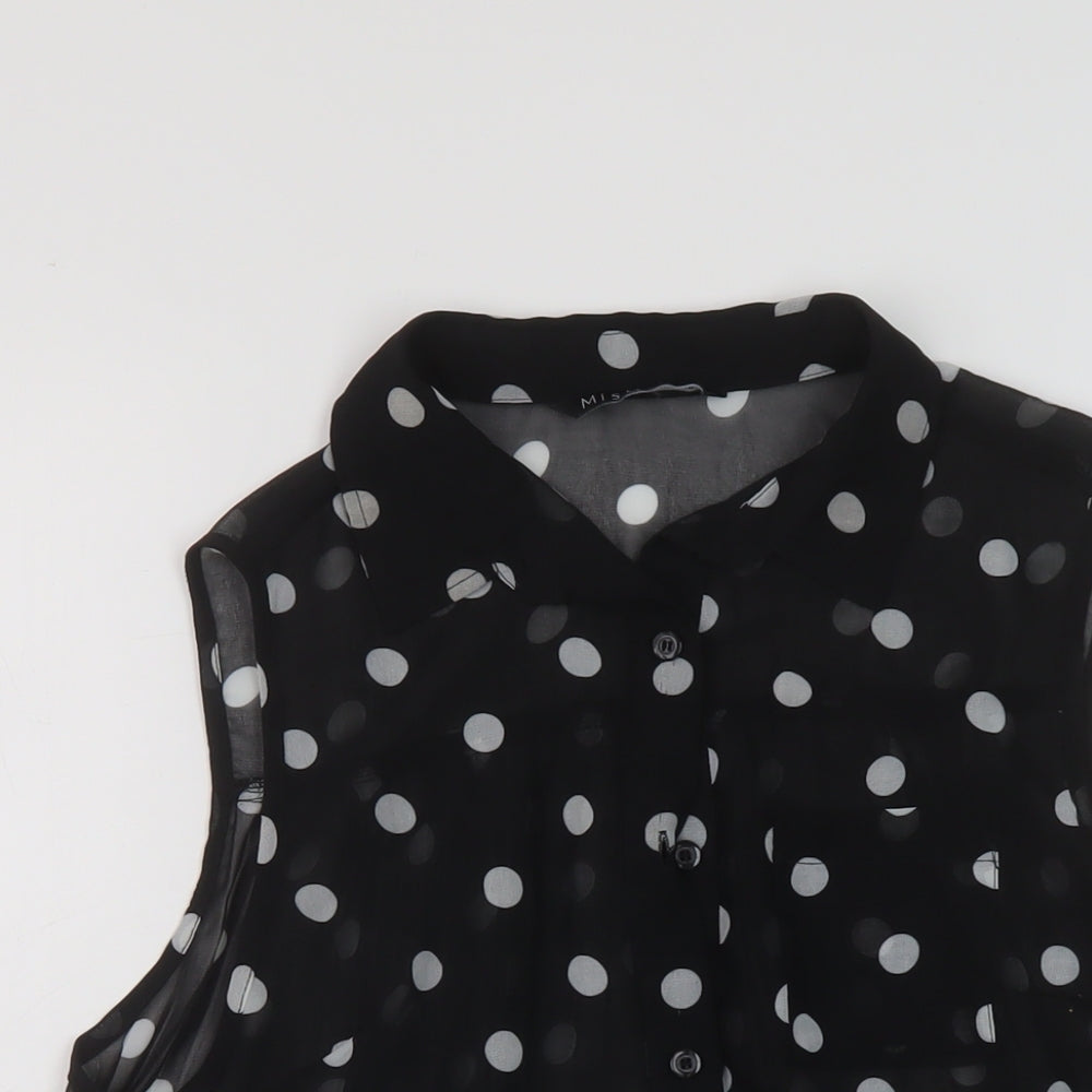 Womens UK Size 10 Miso Black Basic Blouse