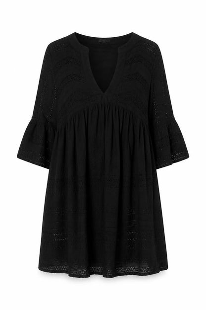 VERO MODA Womens Black Polyester A-Line Size M V-Neck Pullover
