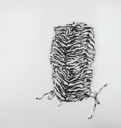 PRETTYLITTLETHING Womens Black Animal Print Polyester Mini Skirt Size 4