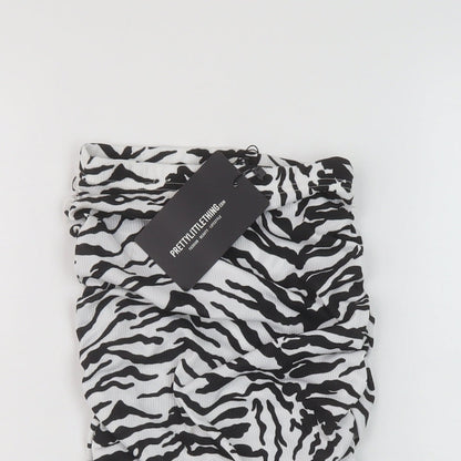 PRETTYLITTLETHING Womens Black Animal Print Polyester Mini Skirt Size 4