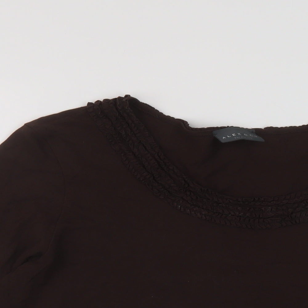 Womens UK Size 18 Alex & Co Brown Basic Blouse