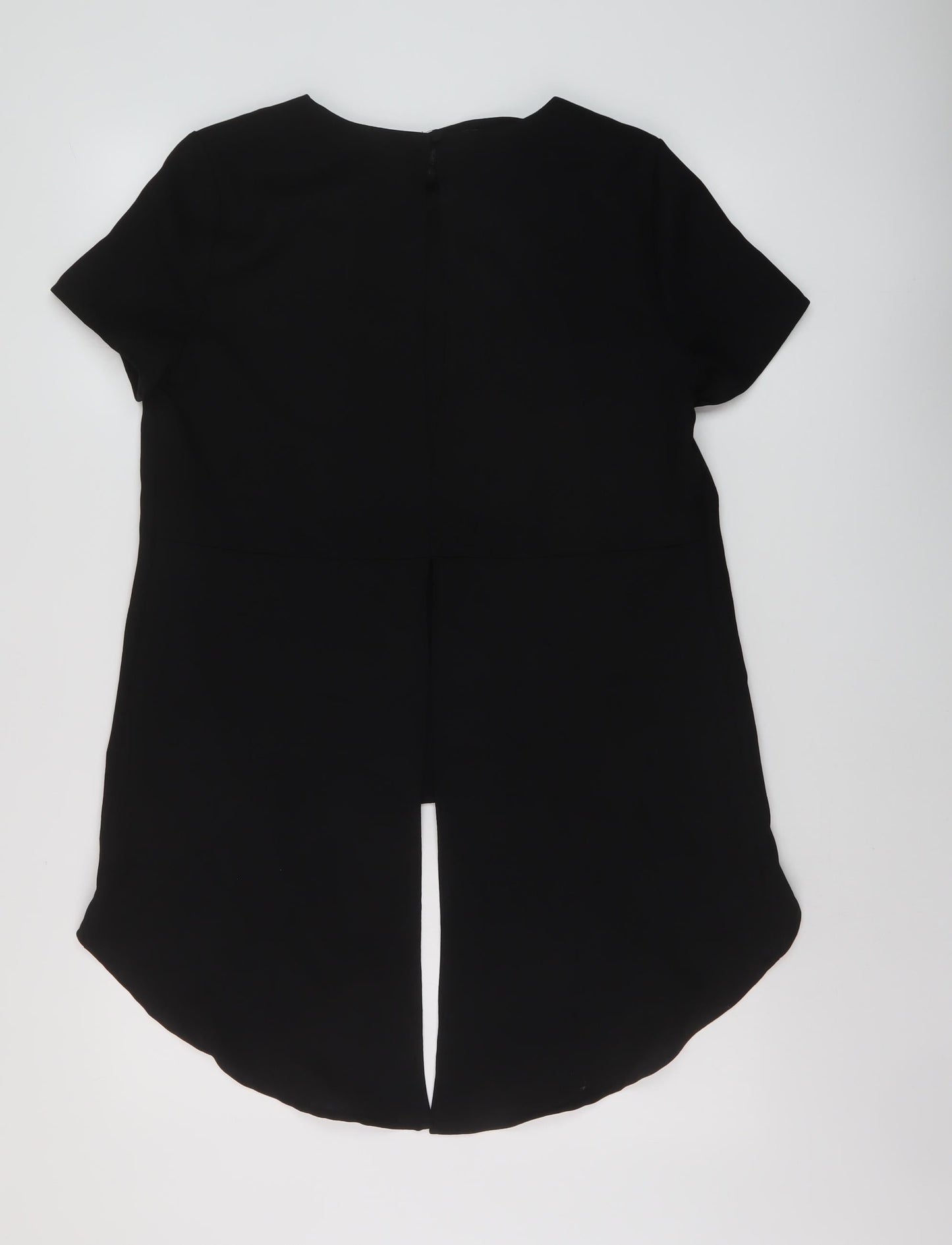 Glamorous Womens Black Polyester Basic T-Shirt Size M Round Neck