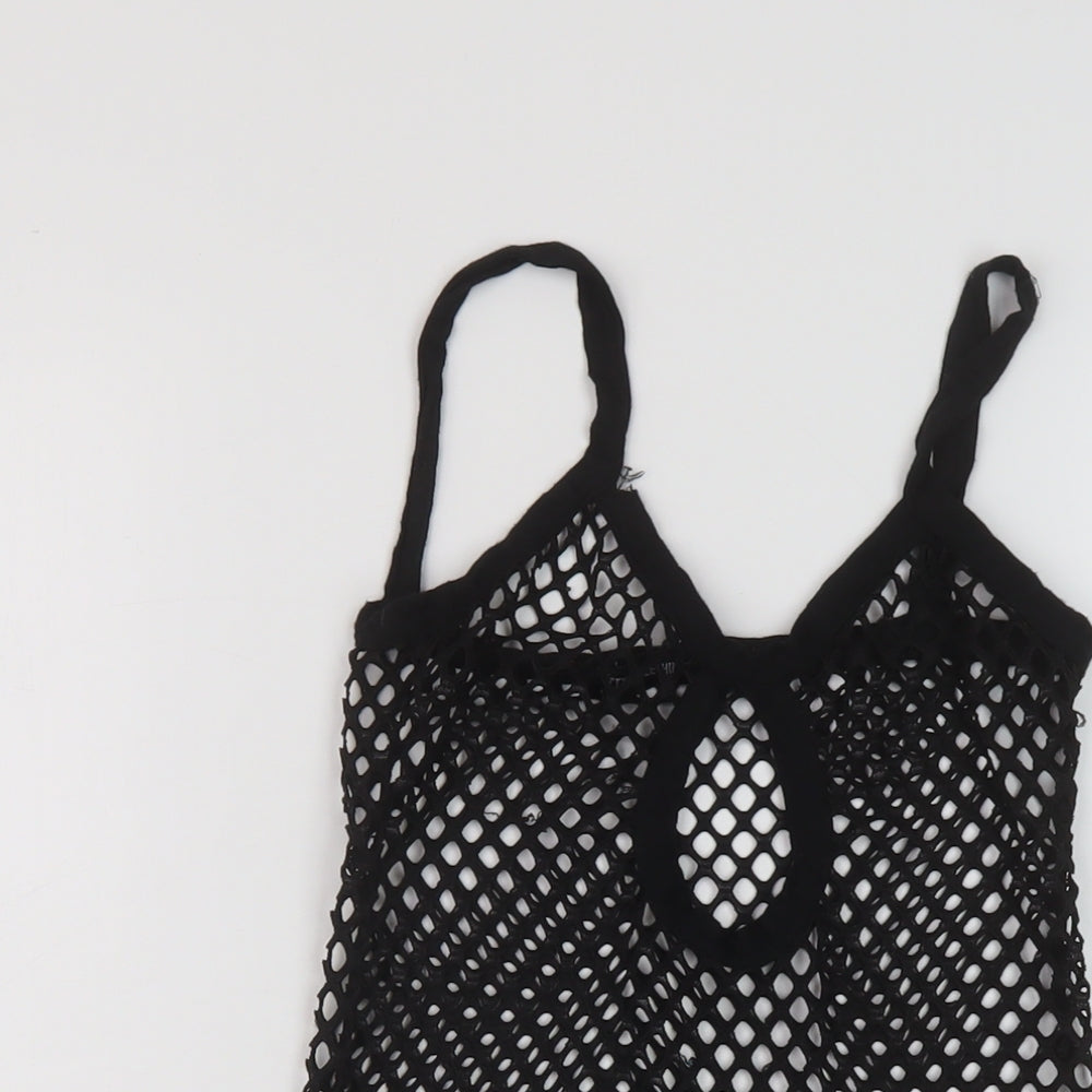 Womens UK Size 6 PRETTYLITTLETHING Black Basic Tank