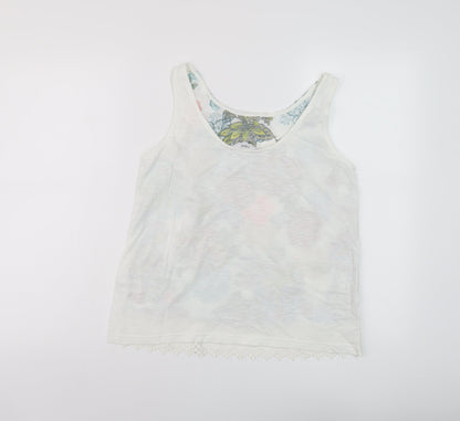 Nexyt Womens Multicoloured Geometric Cotton Basic Tank Size 8 Round Neck